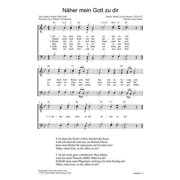 Produktbild des Artikels Näher mein Gott zu dir (Noten - Download)