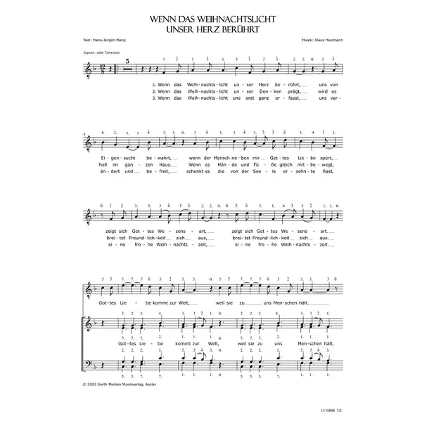 Produktbild des Artikels Wenn das Weihnachtslicht unser Herz berührt (Noten - Download)