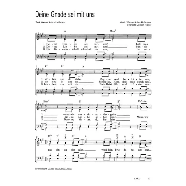 Produktbild des Artikels Deine Gnade sei mit uns (Noten - Download)