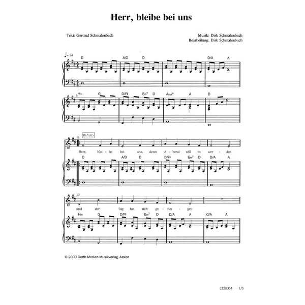 Produktbild des Artikels Herr, bleibe bei uns (Noten - Download)