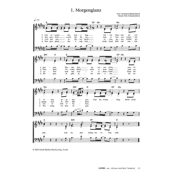 Produktbild des Artikels Morgenglanz (Noten - Download)