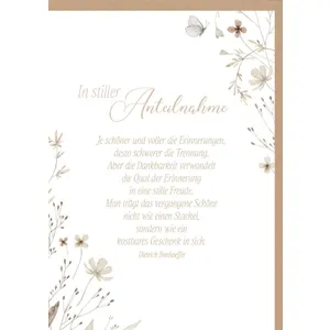 Produktbild des Artikels Faltkarte "In stiller Anteilnahme" (Schreibwaren)