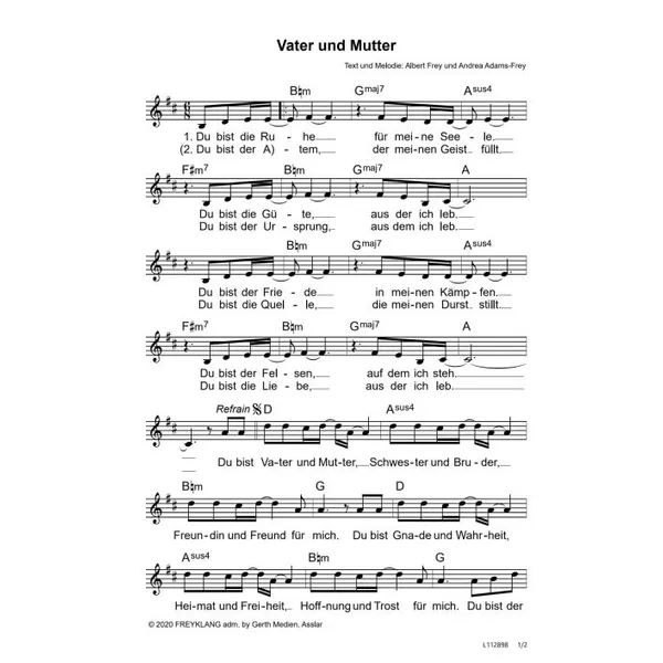 Produktbild des Artikels Vater und Mutter (Noten - Download)