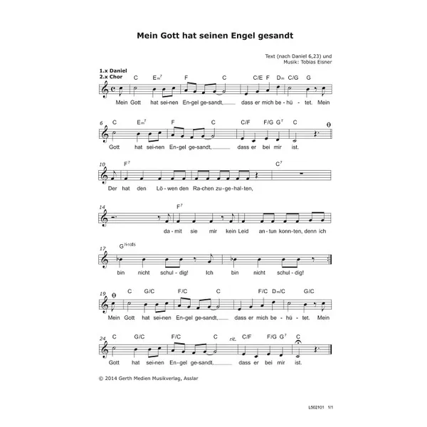 Produktbild des Artikels Mein Gott hat seinen Engel gesandt (Noten - Download)