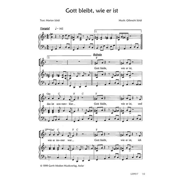 Produktbild des Artikels Gott bleibt, wie er ist (Noten - Download)