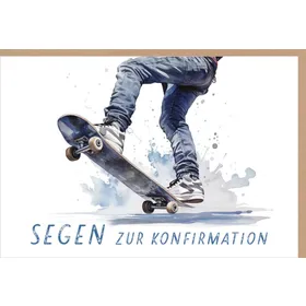 Produktbild des Artikels Faltkarte "Segen zur Konfirmation" - Skateboard (Schreibwaren)