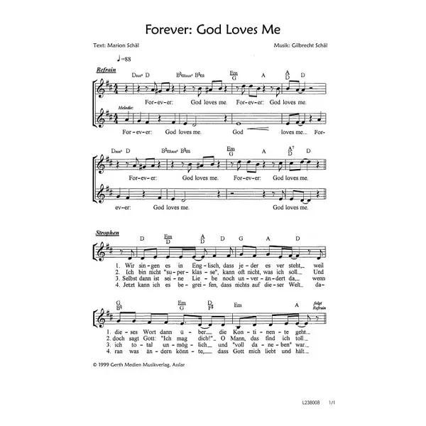 Produktbild des Artikels Forever God Loves Me (Noten - Download)