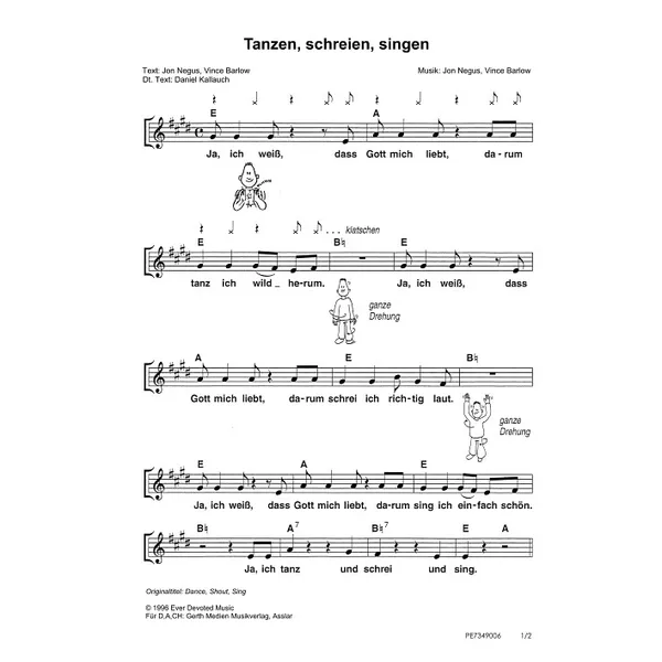 Produktbild des Artikels Tanzen, schreien, singen (Noten - Download)