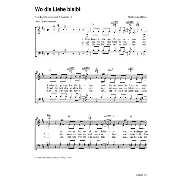Produktbild des Artikels Wo die Liebe bleibt (Noten - Download)