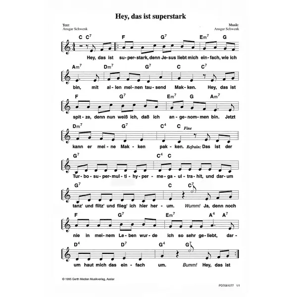 Produktbild des Artikels Hey, das ist superstark (Noten - Download)