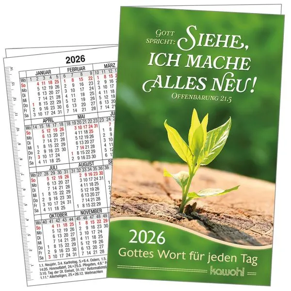 Produktbild des Artikels Jahreslosung 2026 - Gottes Wort für jeden Tag (Kalender - Geheftet)
