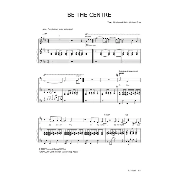 Produktbild des Artikels Be the Centre (Noten - Download)