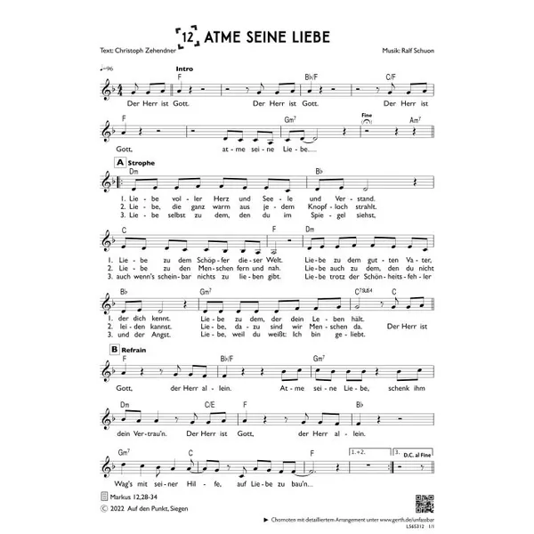 Produktbild des Artikels Atme seine Liebe (einstimmig) (Noten - Download)