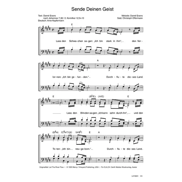 Produktbild des Artikels Sende deinen Geist (Noten - Download)