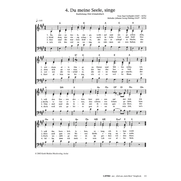 Produktbild des Artikels Du meine Seele singe (Noten - Download)
