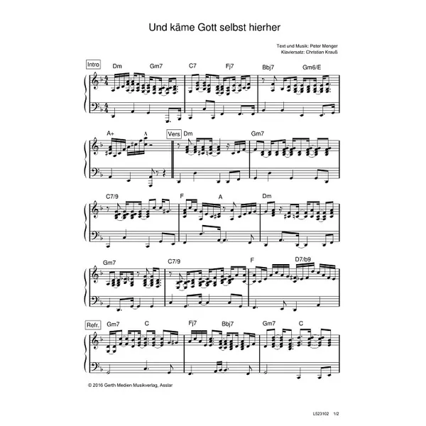 Produktbild des Artikels Und käme Gott selbst hierher (Noten - Download)