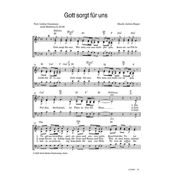 Produktbild des Artikels Gott sorgt für uns (Noten - Download)