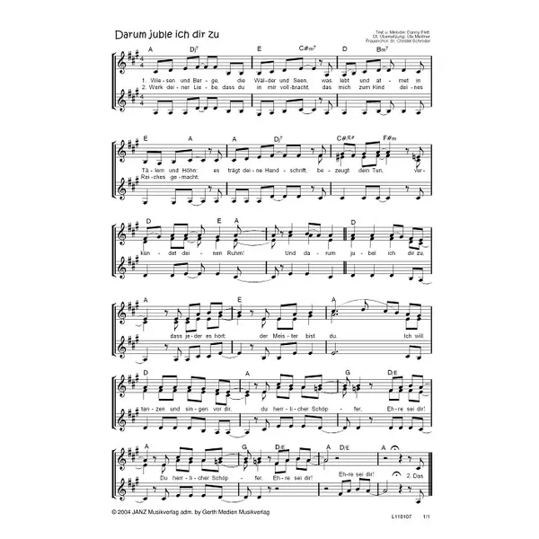 Produktbild des Artikels Darum juble ich dir zu (Noten - Download)