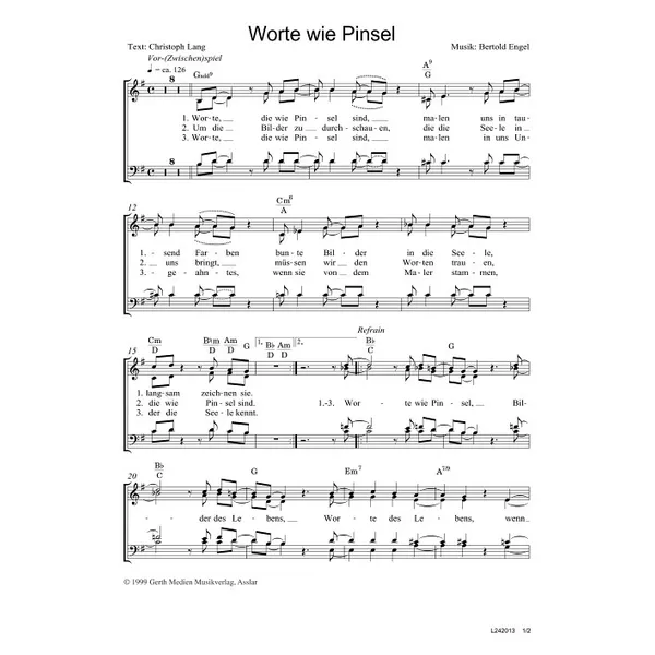 Produktbild des Artikels Worte wie Pinsel (Noten - Download)