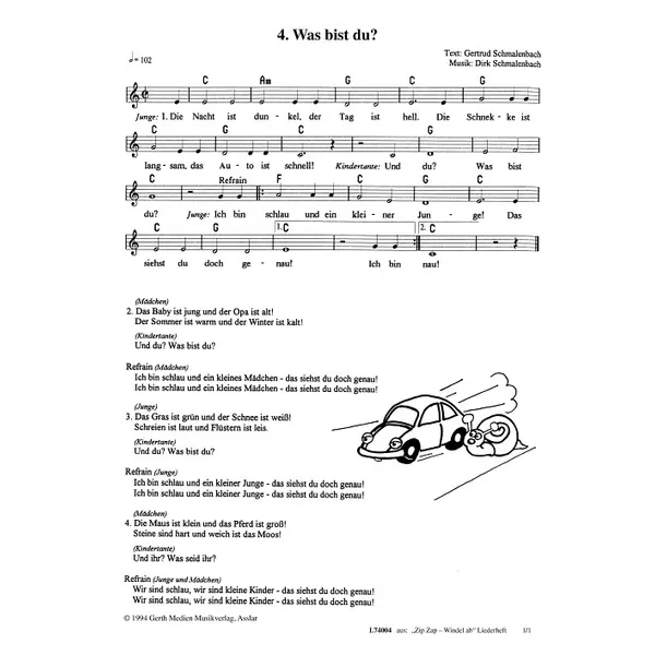 Produktbild des Artikels Was bist du (Noten - Download)