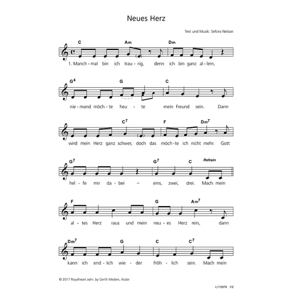 Produktbild des Artikels Neues Herz (Noten - Download)