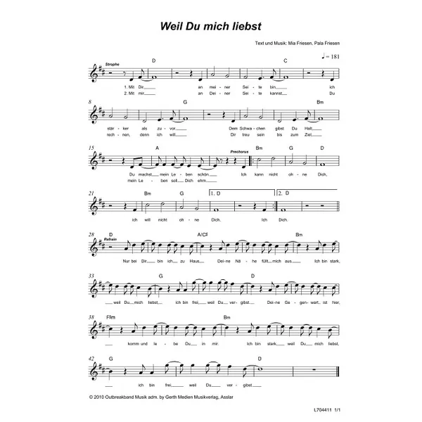 Produktbild des Artikels Weil du mich liebst (Noten - Download)