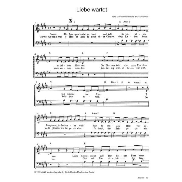 Produktbild des Artikels Liebe wartet (Noten - Download)