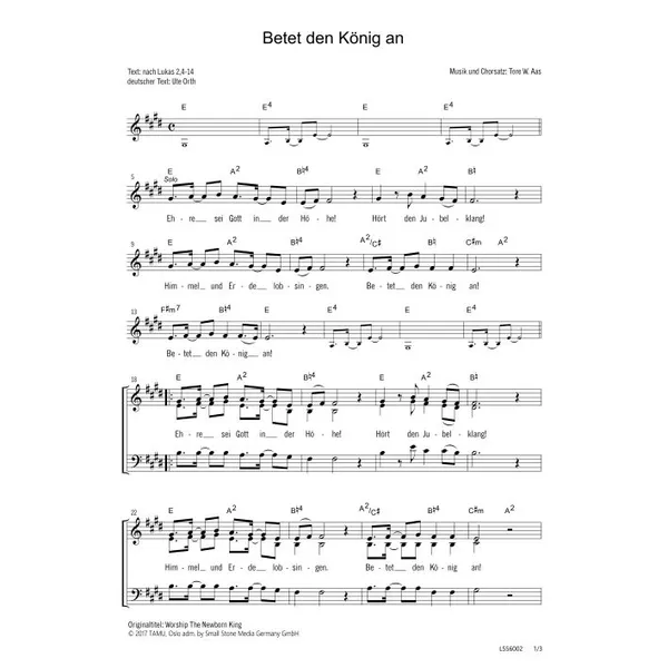 Produktbild des Artikels Betet den König an (Noten - Download)