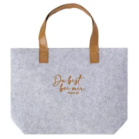 Produktbild des Artikels Einkaufstasche Filz "Du bist bei mir" - hellgrau ()