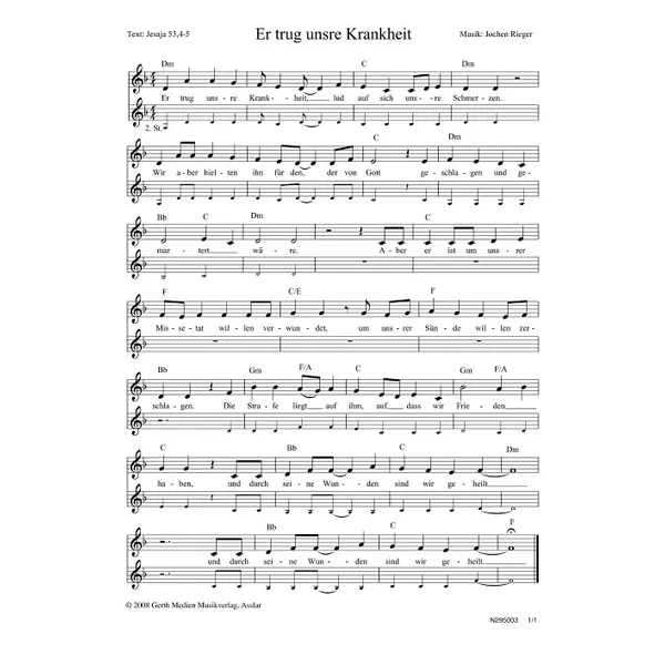 Produktbild des Artikels Er trug unsre Krankheit (Noten - Download)