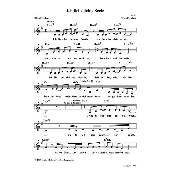 Produktbild des Artikels Ich liebe deine Seele (Noten - Download)