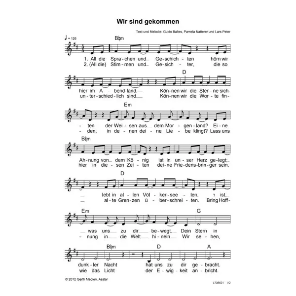 Produktbild des Artikels Wir sind gekommen (Noten - Download)