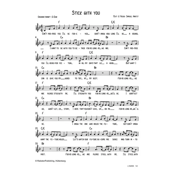 Produktbild des Artikels Stick With You (Noten - Download)