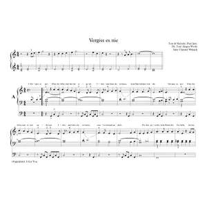 Produktbild des Artikels Vergiss es nie (Noten - Download)