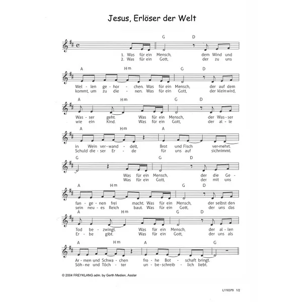 Produktbild des Artikels Jesus, Erlöser der Welt (Noten - Download)