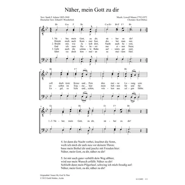 Produktbild des Artikels Näher, mein Gott zu dir (Noten - Download)