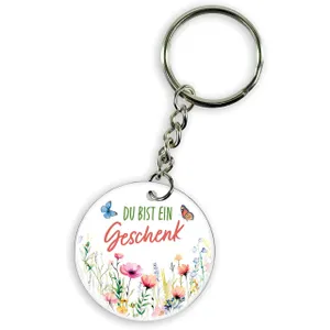 Produktbild des Artikels Schlüsselanhänger Edelstahl "Du bist ein Geschenk" ()