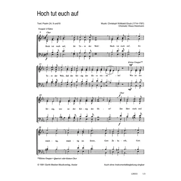 Produktbild des Artikels Hoch tut euch auf (Noten - Download)