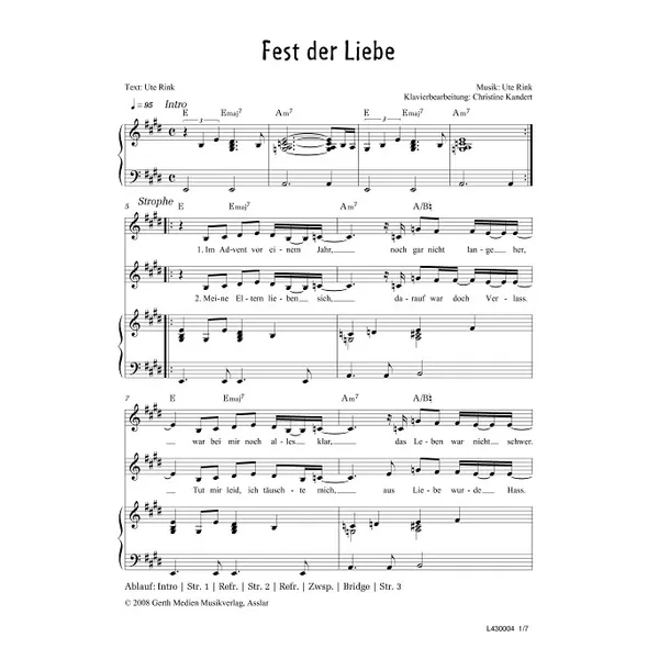 Produktbild des Artikels Fest der Liebe (Noten - Download)