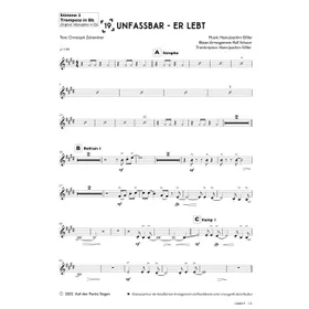 Produktbild des Artikels Unfassbar - Er lebt (2. Trompete in Bb) (Noten - Download)