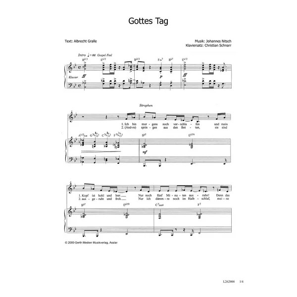 Produktbild des Artikels Gottes Tag (Noten - Download)