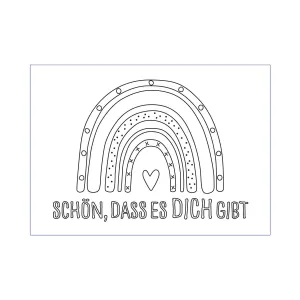 Produktbild des Artikels Postkarte zum Ausmalen "Regenbogen" (Schreibwaren)