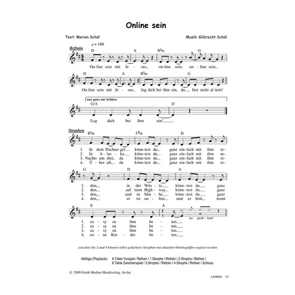 Produktbild des Artikels Online sein (Noten - Download)