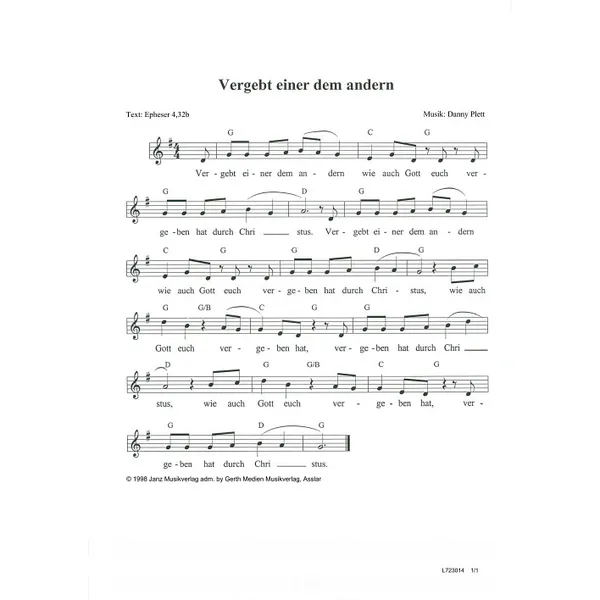 Produktbild des Artikels Vergebt einer dem anderen (Noten - Download)