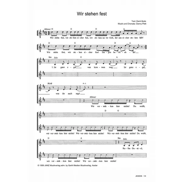 Produktbild des Artikels Wir stehen fest (Noten - Download)