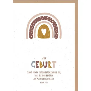Produktbild des Artikels Faltkarte "zur Geburt" - Regenbogen (Schreibwaren)