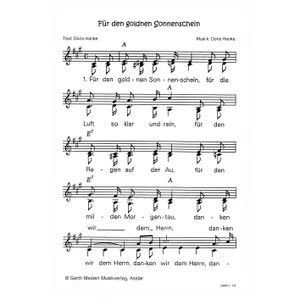 Produktbild des Artikels Für den goldnen Sonnenschein (Noten - Download)