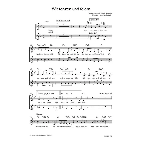 Produktbild des Artikels Wir tanzen und feiern (Noten - Download)