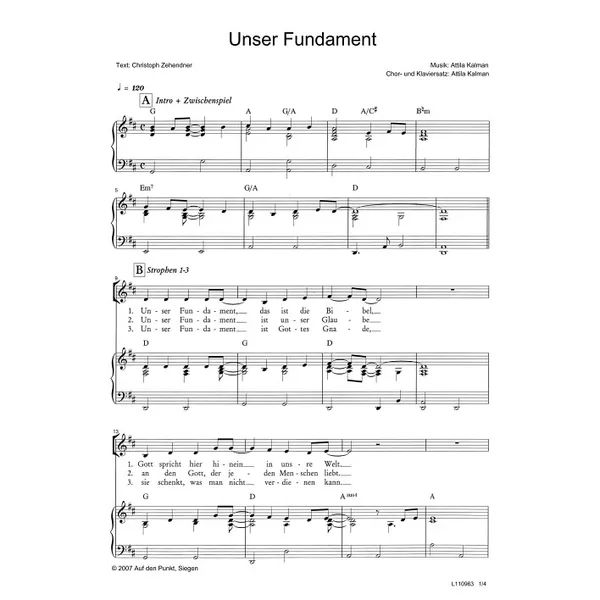 Produktbild des Artikels Unser Fundament (Noten - Download)