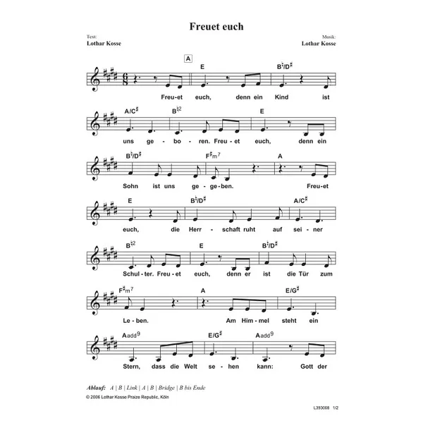 Produktbild des Artikels Freuet euch (Noten - Download)